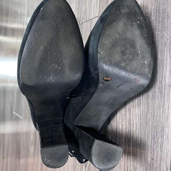 Jessica Simpson black studded tassel heeled ankle boots booties has some wear 9 - Picture 8 of 11